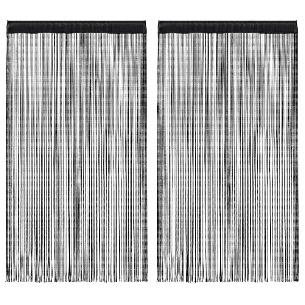 Cortinas de alambre de Vidaxl 2 pcs 100x250 cm negro