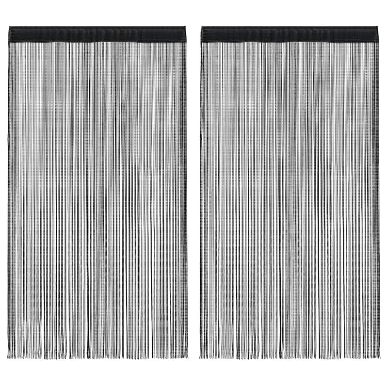 Tende a filo Vidaxl 2 ST 140x250 cm nero