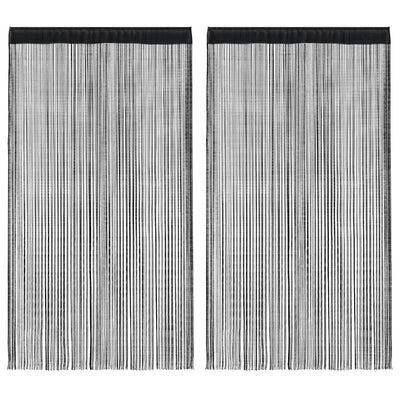 Cortinas de alambre de Vidaxl 2 ST 140x250 cm Negro