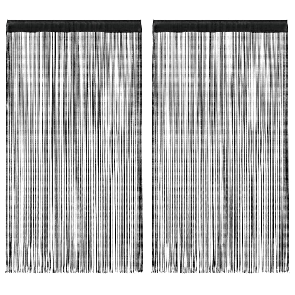 Cortinas de alambre de Vidaxl 2 ST 140x250 cm Negro