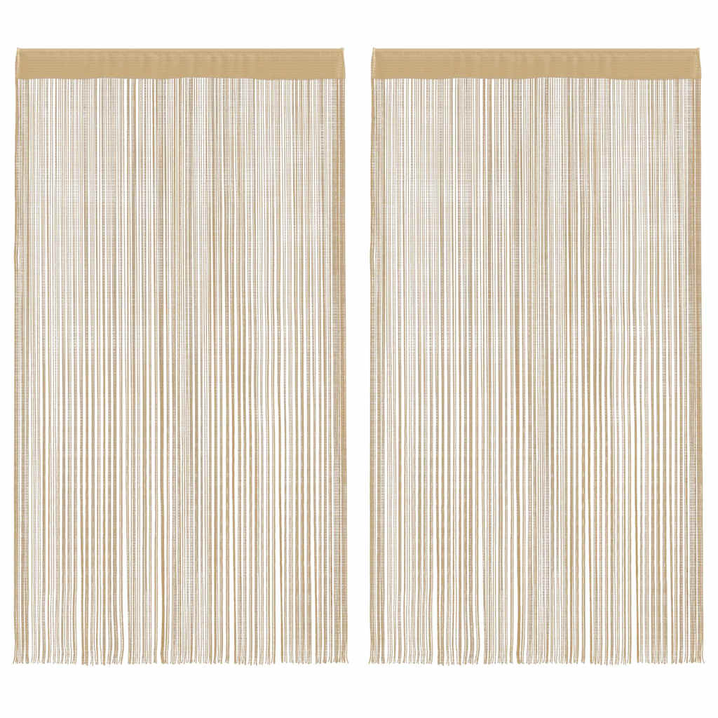 Cortinas de alambre de Vidaxl 100x250 cm beige 2 sts