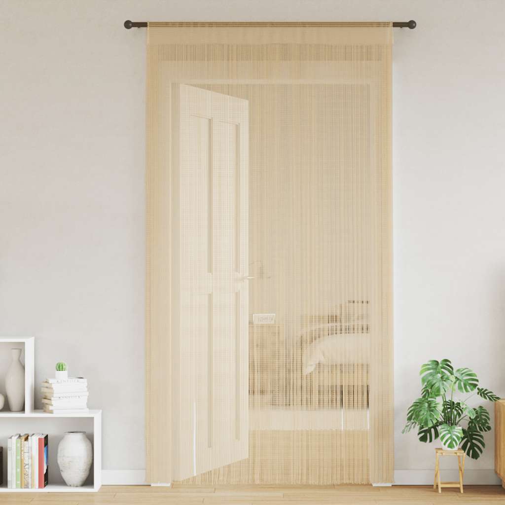 Cortinas de alambre de Vidaxl 100x250 cm beige 2 sts