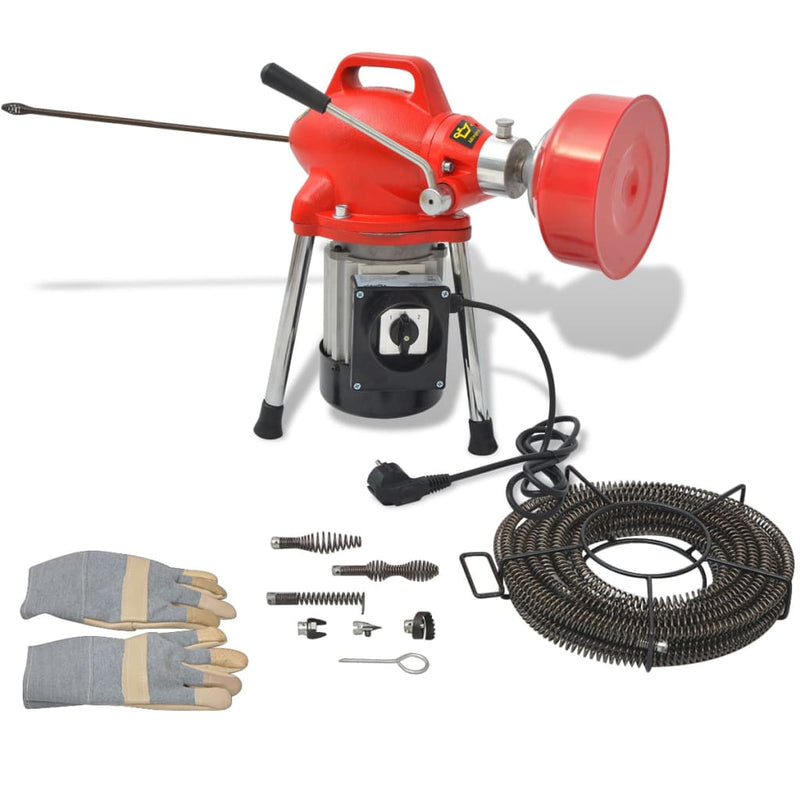 Máquina de limpieza de tuberías Vidaxl 250 W 12.5mx16 mm 4.5mx9.5 mm