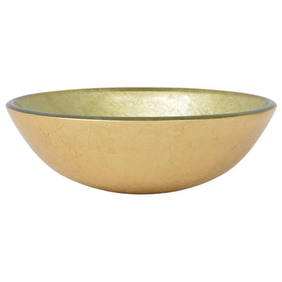 Vidaxl Washbasin Vidrio endurecido 42 cm de oro