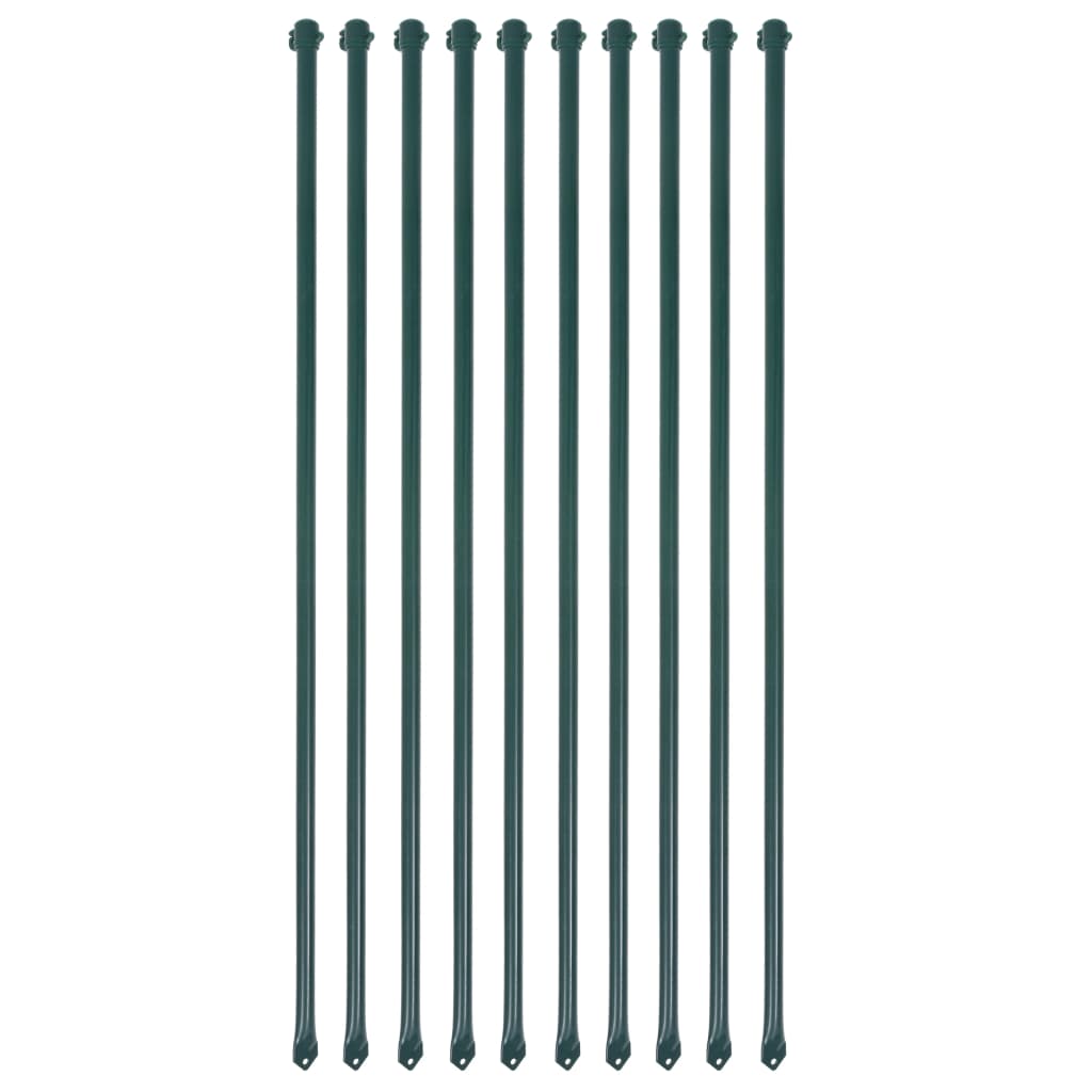 Vidaxl Garden Post 1 m Metal Green 10 PC