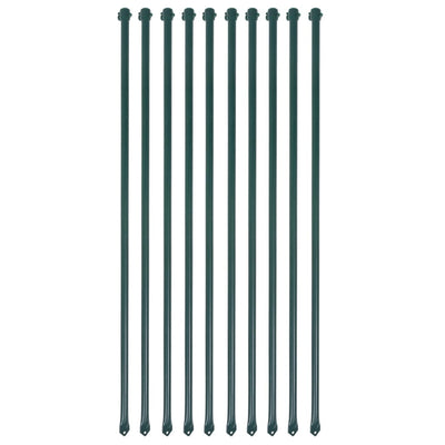 Vidaxl Garden Post 1 m Metal Green 10 PC