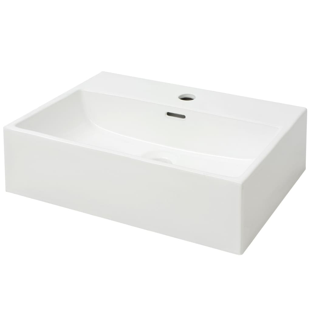 Vidaxl Washbasin con agujero de grúa blanco 51.5x38.5x15 cm de cerámica