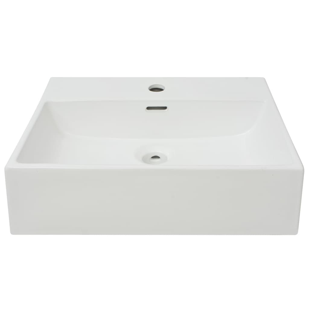 Vidaxl Washbasin con agujero de grúa blanco 51.5x38.5x15 cm de cerámica