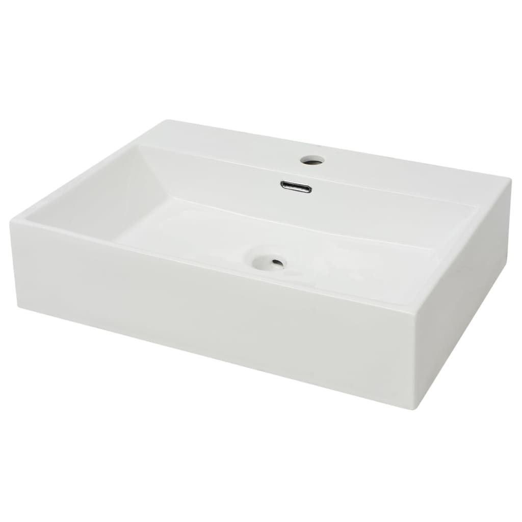 Vidaxl Washbasin con Taphole White 60.5x42.5x14.5 cm de cerámica