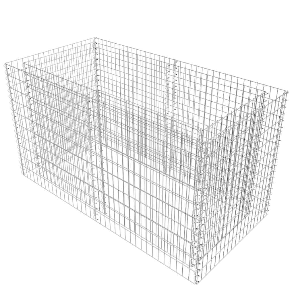 Vidaxl Gabion Fiorter raccolta 180x90x100 cm color argento in acciaio