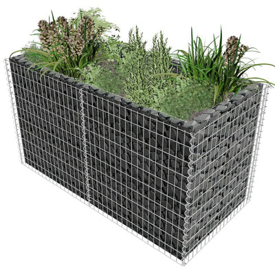 Vidaxl Gabion Fiorter raccolta 180x90x100 cm color argento in acciaio