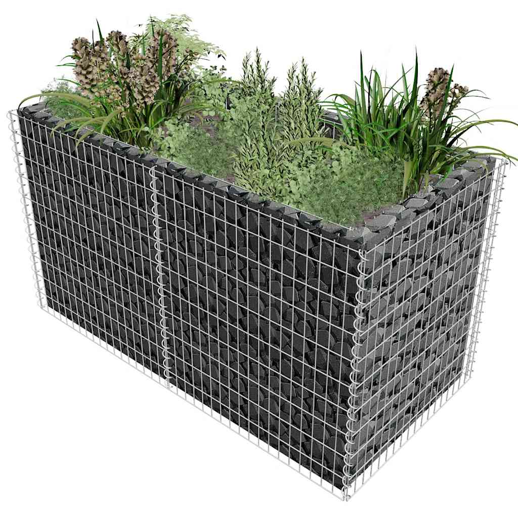 Vidaxl Gabion Fiorter raccolta 180x90x100 cm color argento in acciaio