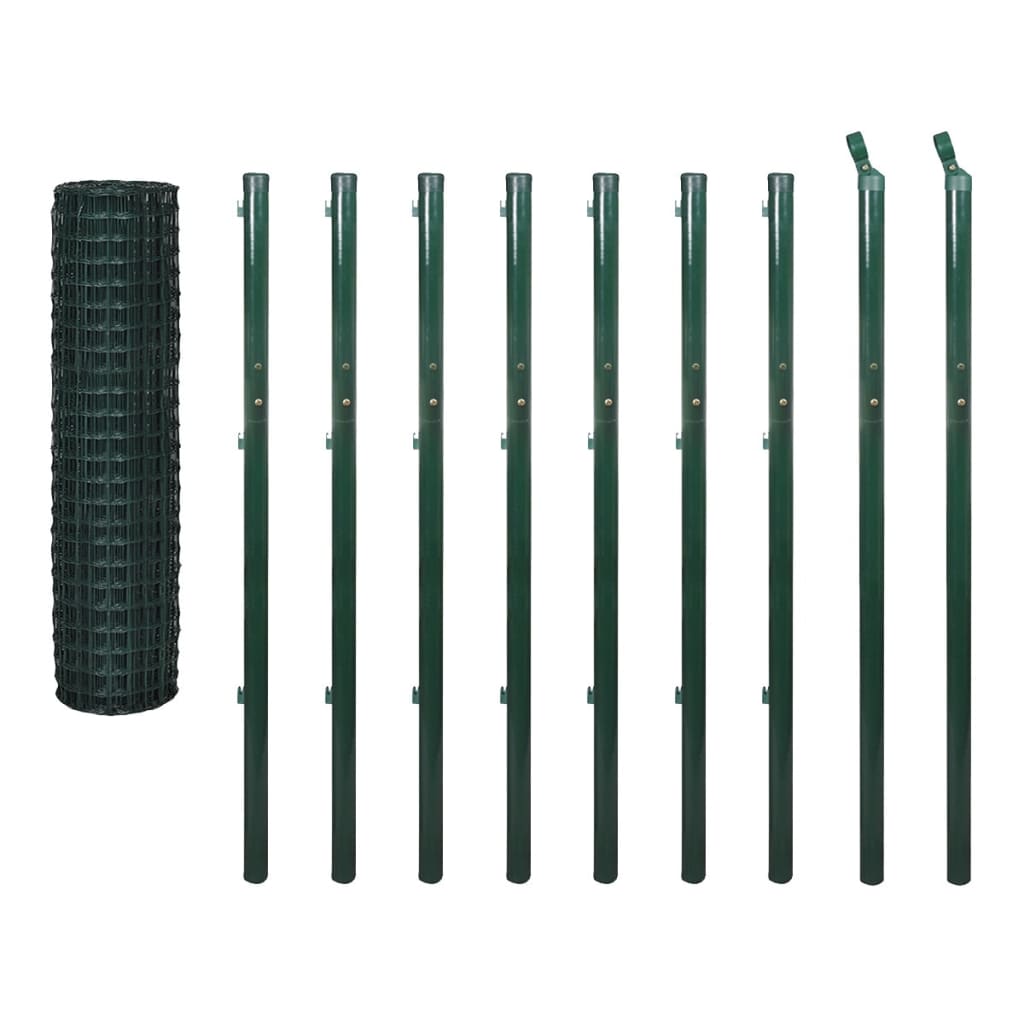 Vidaxl Hek 10x1,7 m in acciaio verde