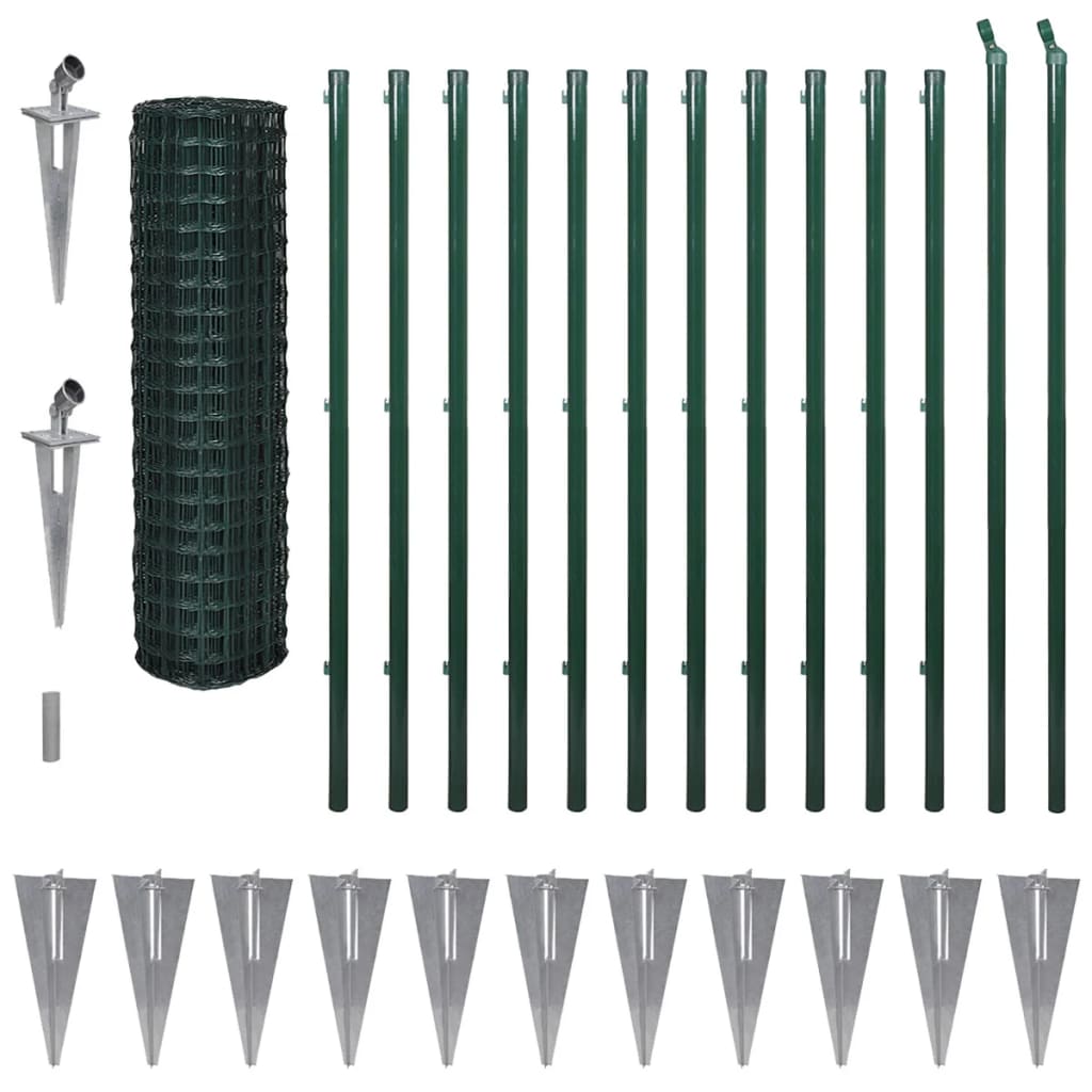 Vidaxl Eurohek 25x1.5 m de acero verde