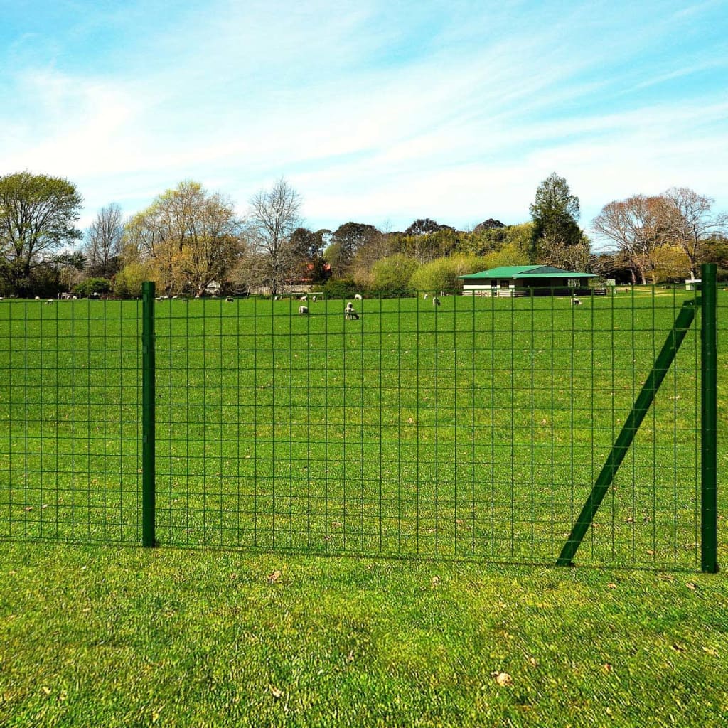 Vidaxl Eurohek 25x1.5 m de acero verde