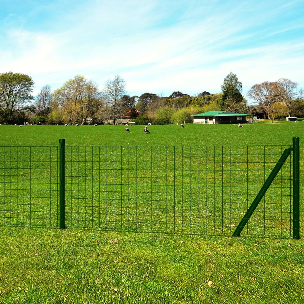 Vidaxl Hek 25x0,8 m in acciaio verde