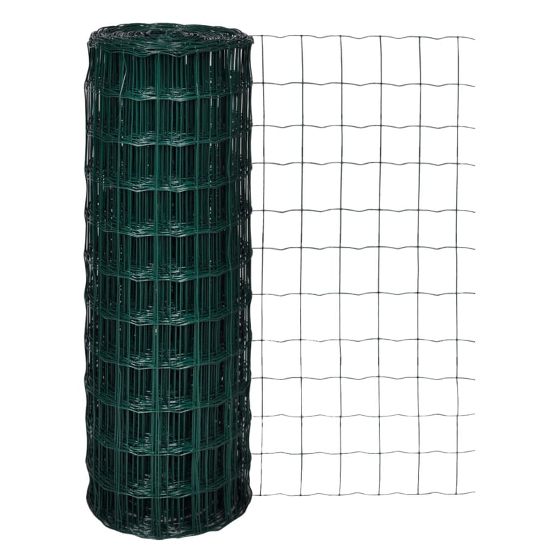 Vidaxl euro hek 25x1,7 m staal groen