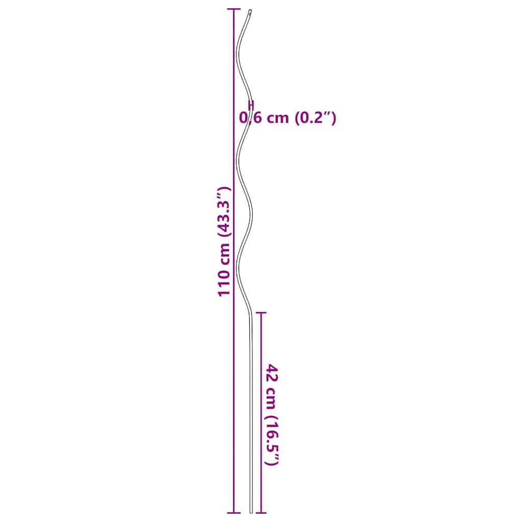Vidaxl Plain Stick Spiral 110 cm Acciaio zincato 20 m