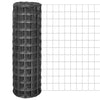 Vidaxl euro hek 10x1,2 m staal grijs