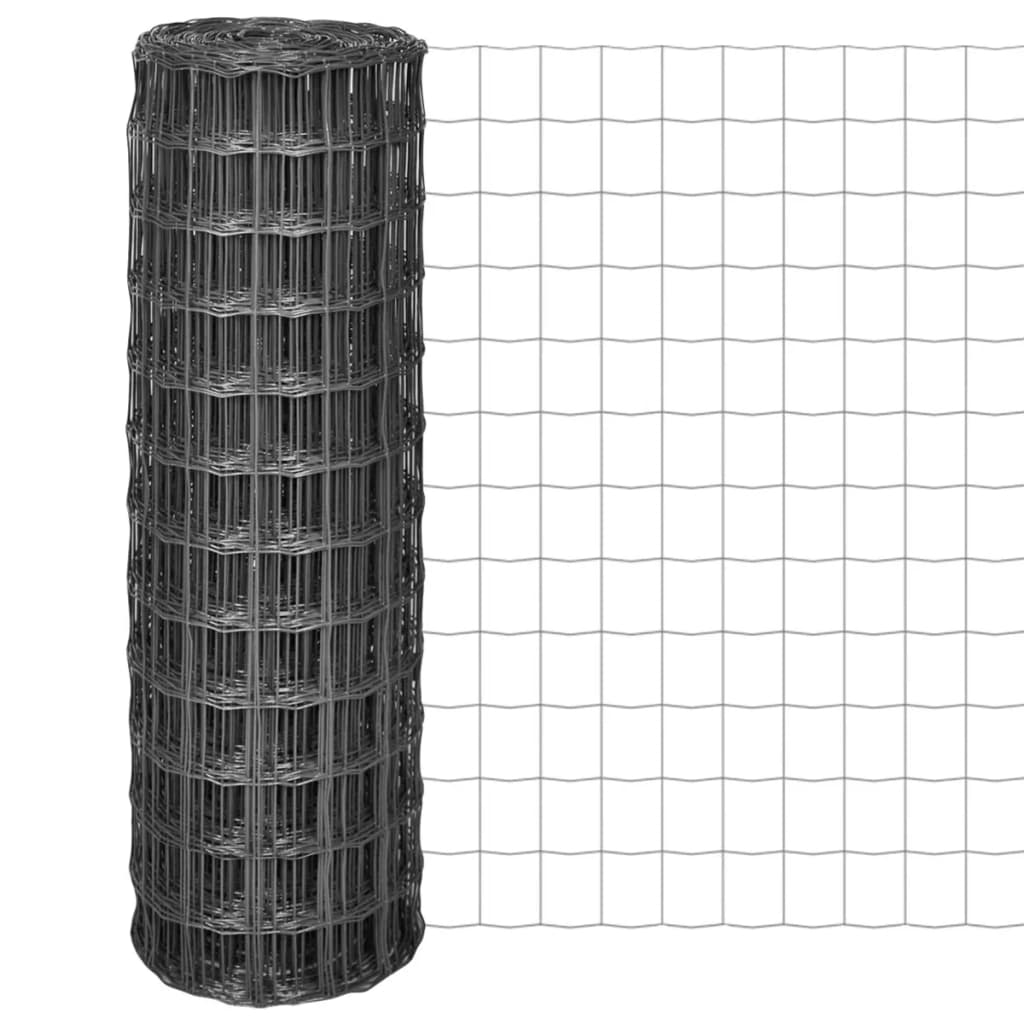 Vidaxl euro hek 10x1,2 m staal grijs