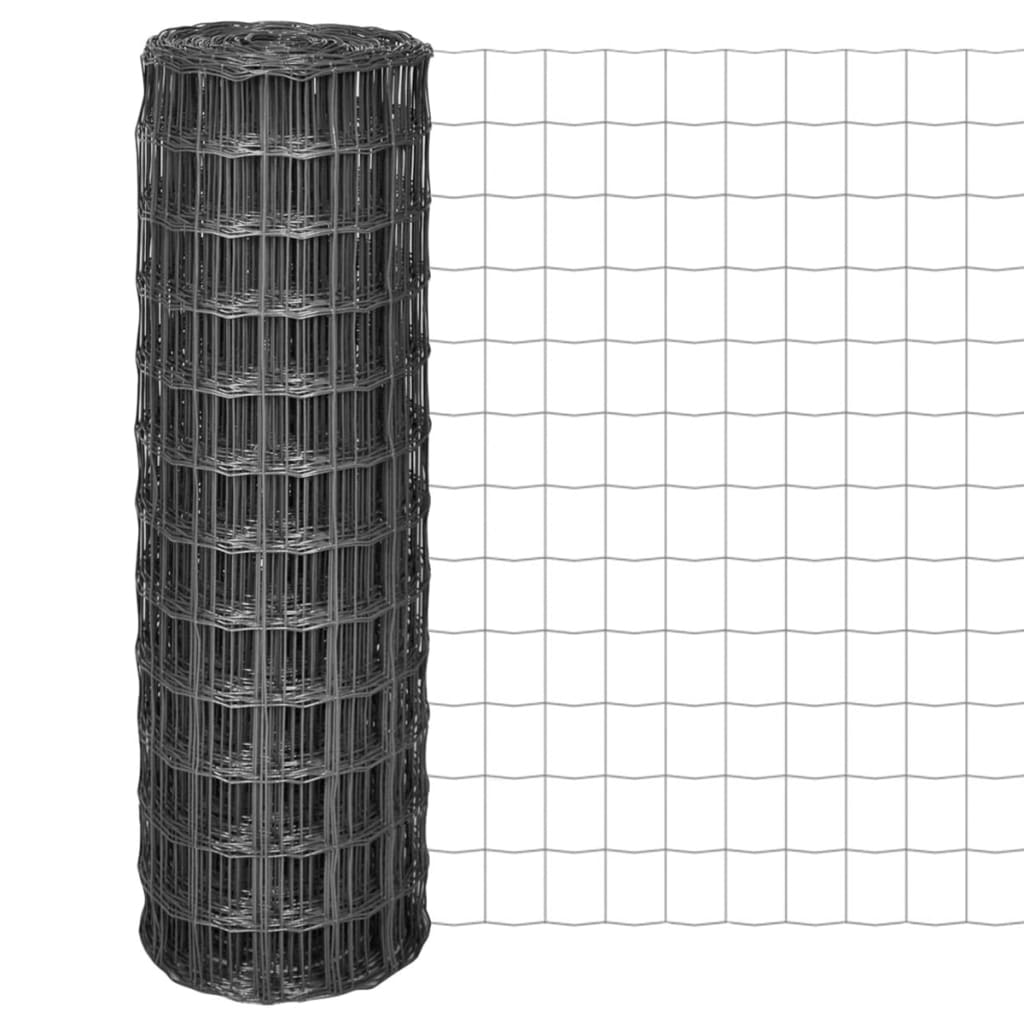 Vidaxx euro valla 25x1,2 m acero gris