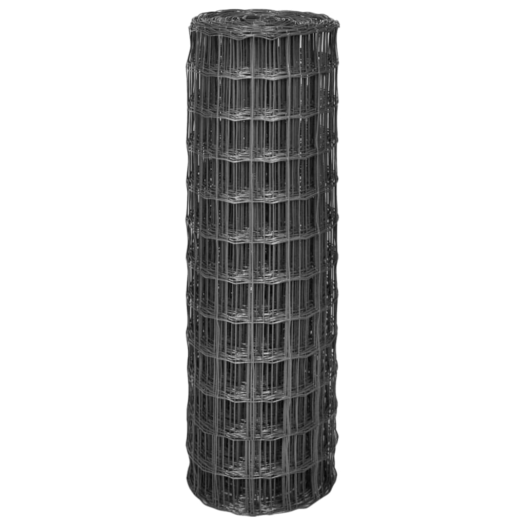 Vidaxx euro valla 25x1,2 m acero gris