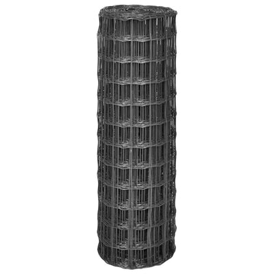 Vidaxx euro valla 25x1,2 m acero gris