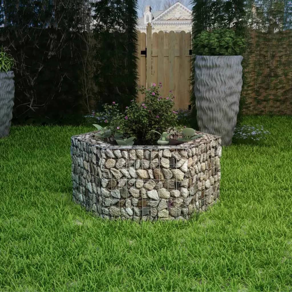 Plantador de gabion vidaxl insentándose hexagonal 100x90x50 cm