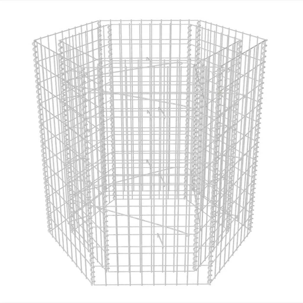 Plantador de gabión Vidaxl Insent Hexagonal 100x90x100 cm