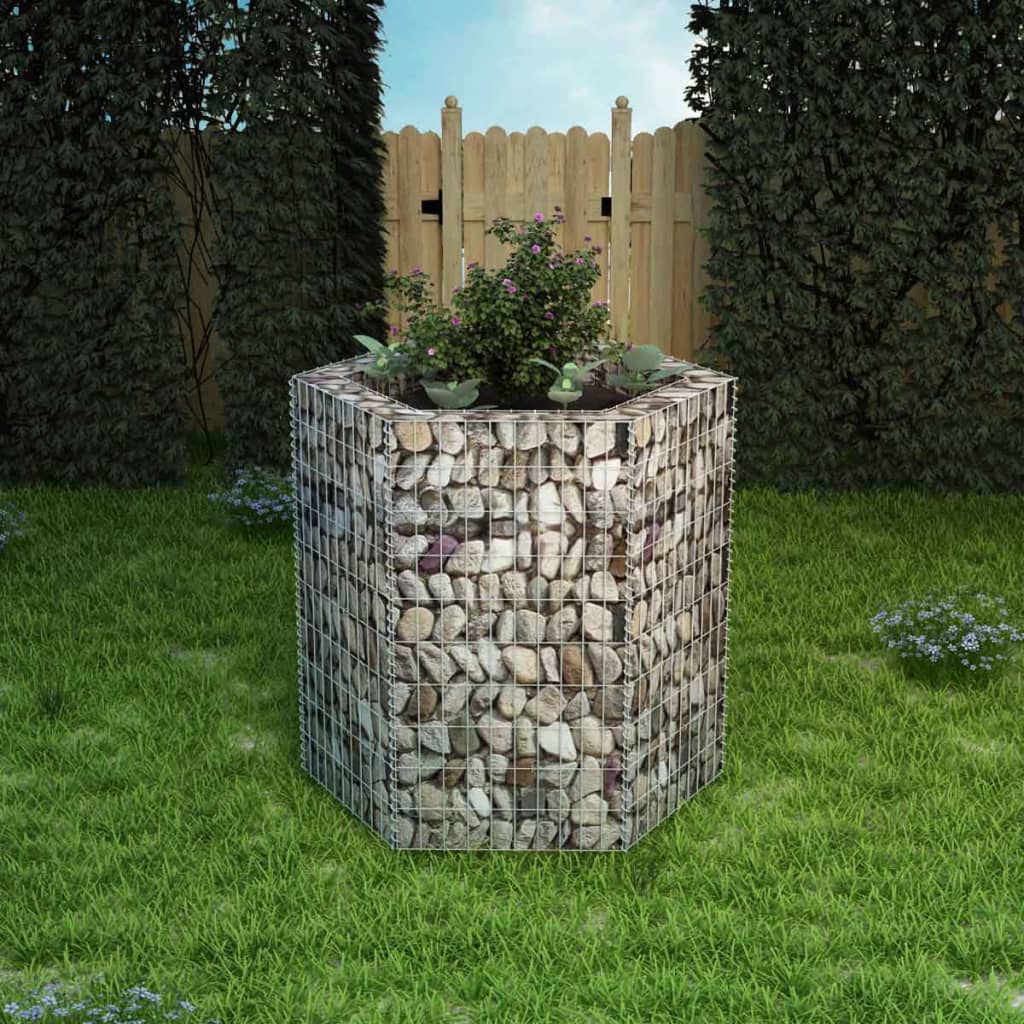 Plantador de gabión Vidaxl Insent Hexagonal 100x90x100 cm