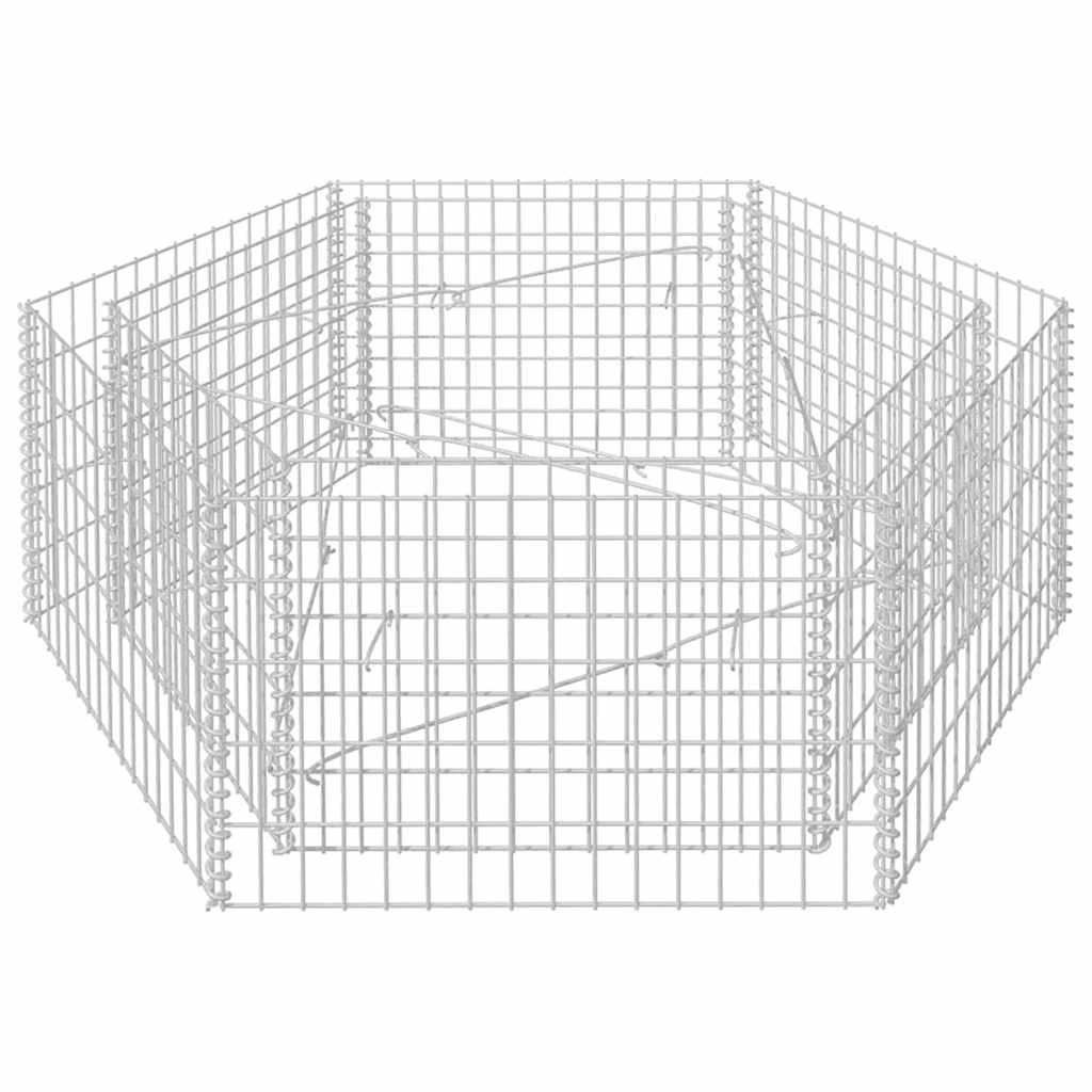 Vidaxl Gabion Plantador Insentado Hexagonal 160x140x50 cm