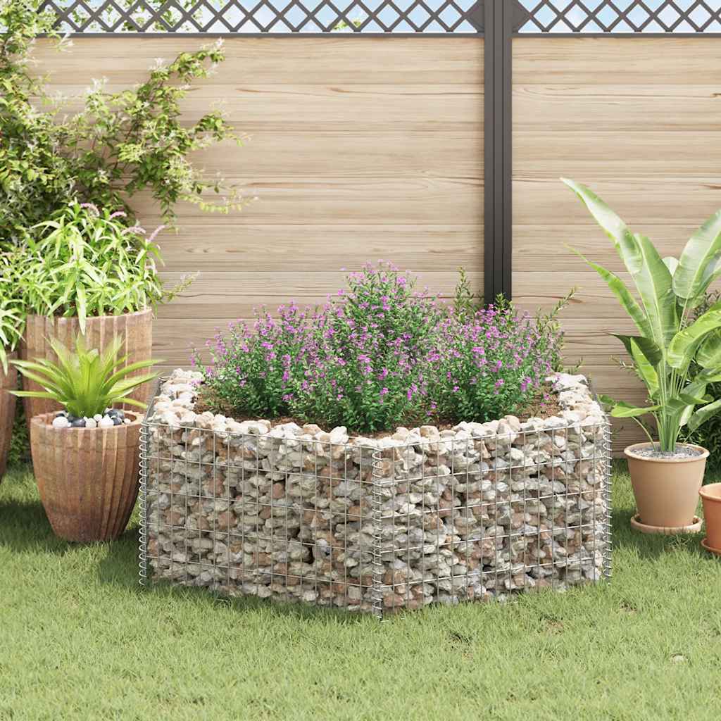 Vidaxl Gabion Plantador Insentado Hexagonal 160x140x50 cm