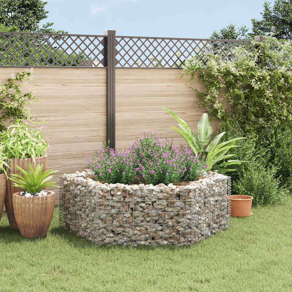 Vidaxl Gabion Plantador Insentado Hexagonal 160x140x50 cm