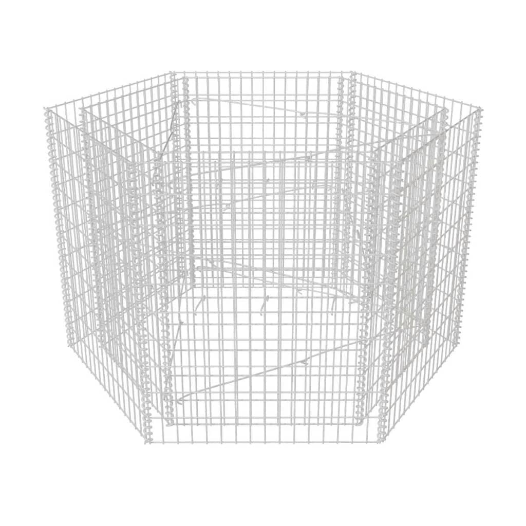 Vidaxl Gabion piantatrice esagonale insensibile 160x140x100 cm