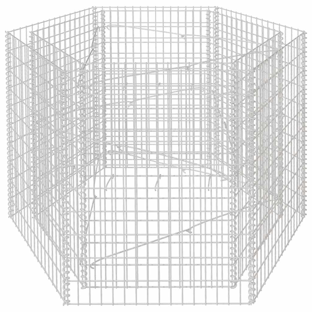 Vidaxl Gabion Plantador Insentado Hexagonal 160x140x100 cm