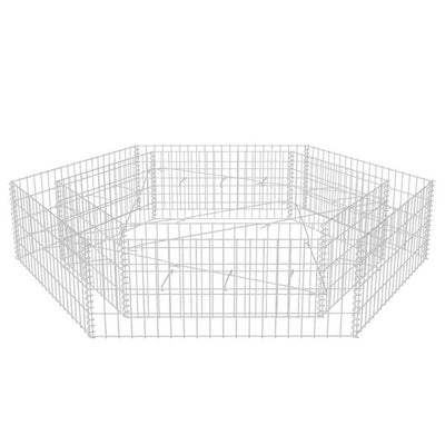 Vidaxl gabion plantenbak verhoogd zeshoekig 200x173x40 cm