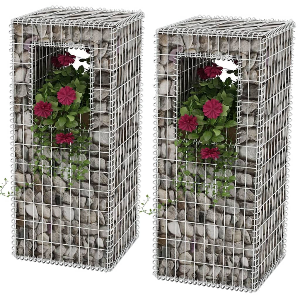Vidaxl Schans Bank Postes Plantadores 2 ST 50X50X120 CM ACERO