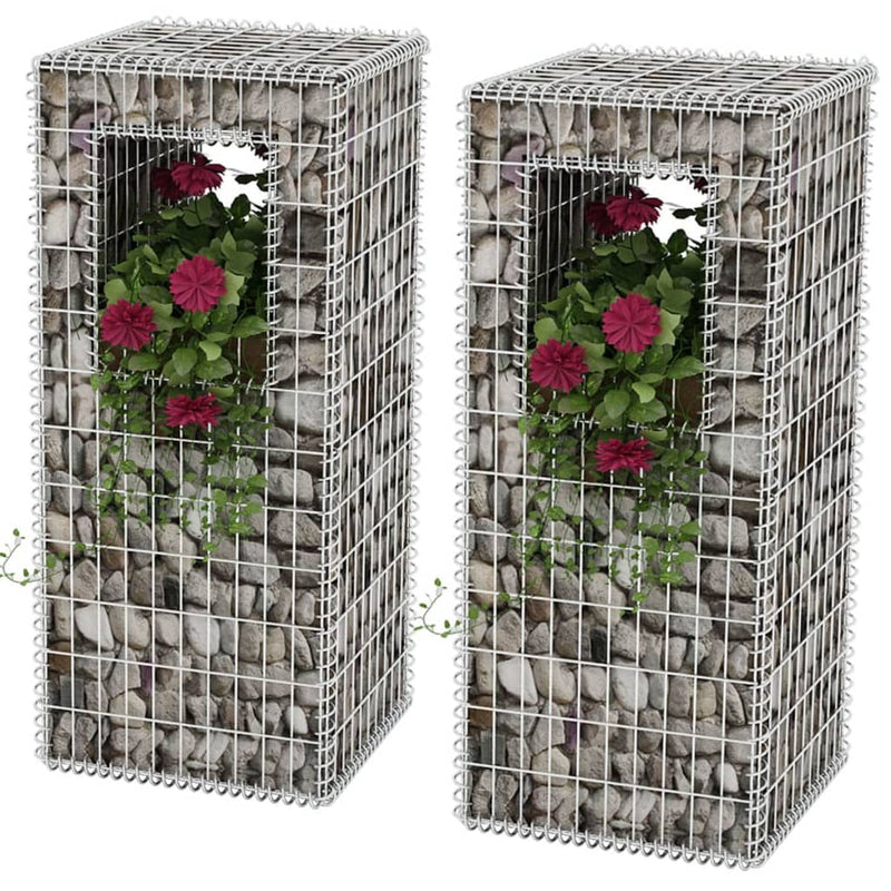 Vidaxl Schans Bank Postes Plantadores 2 ST 50X50X120 CM ACERO