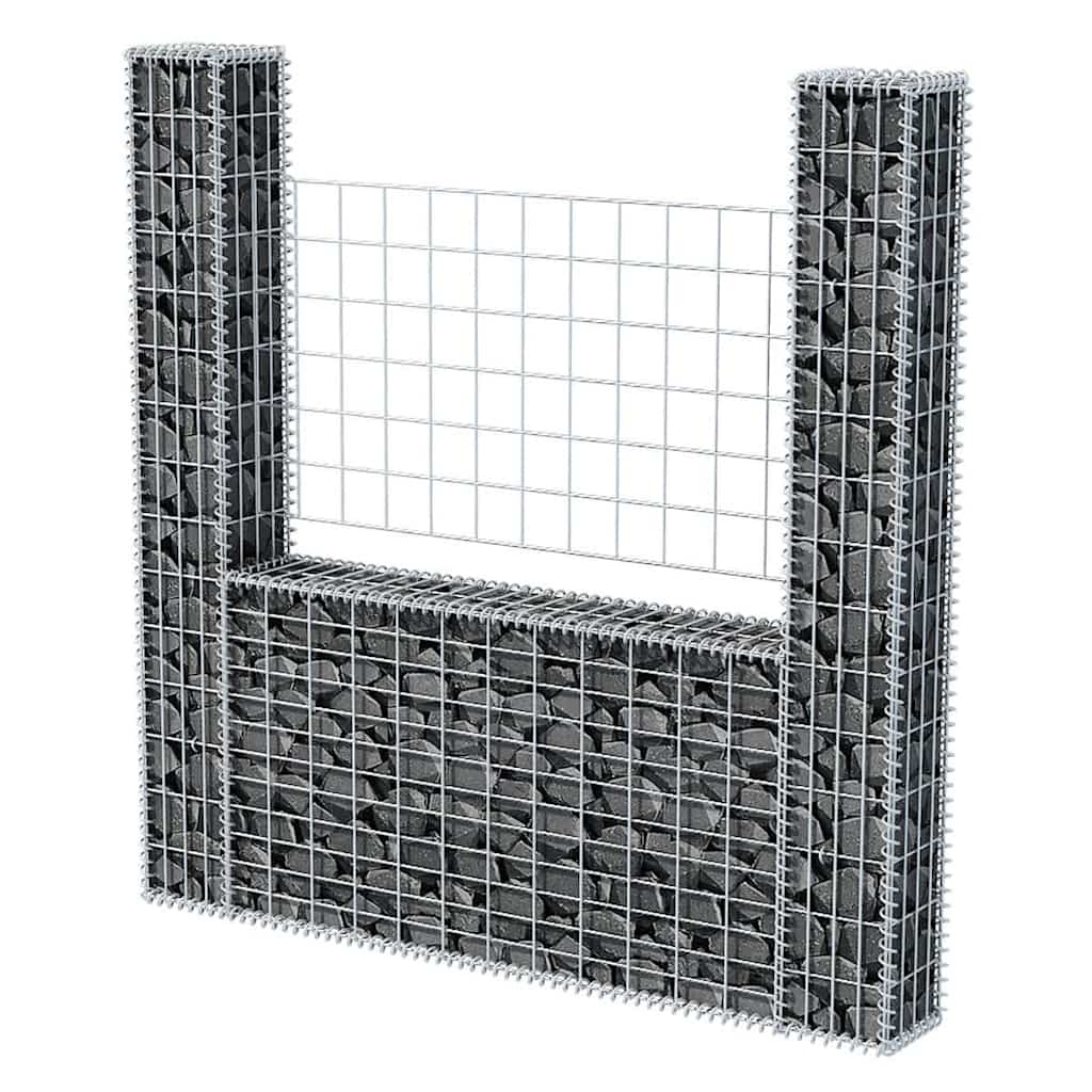 Canasta de gabión Vidaxl en forma de U 160x20x150 cm de acero