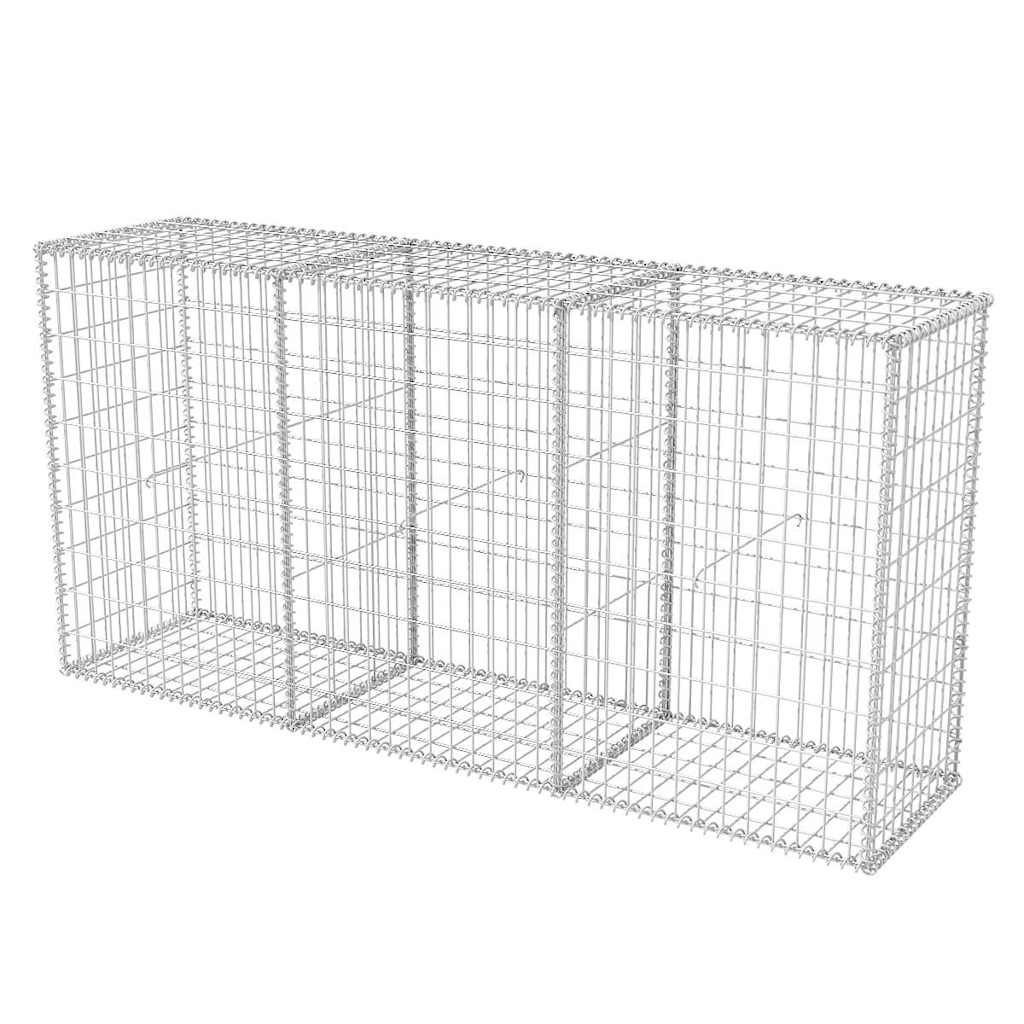 Canasta de gabion vidaxl 200x50x100 cm de acero galvanizado