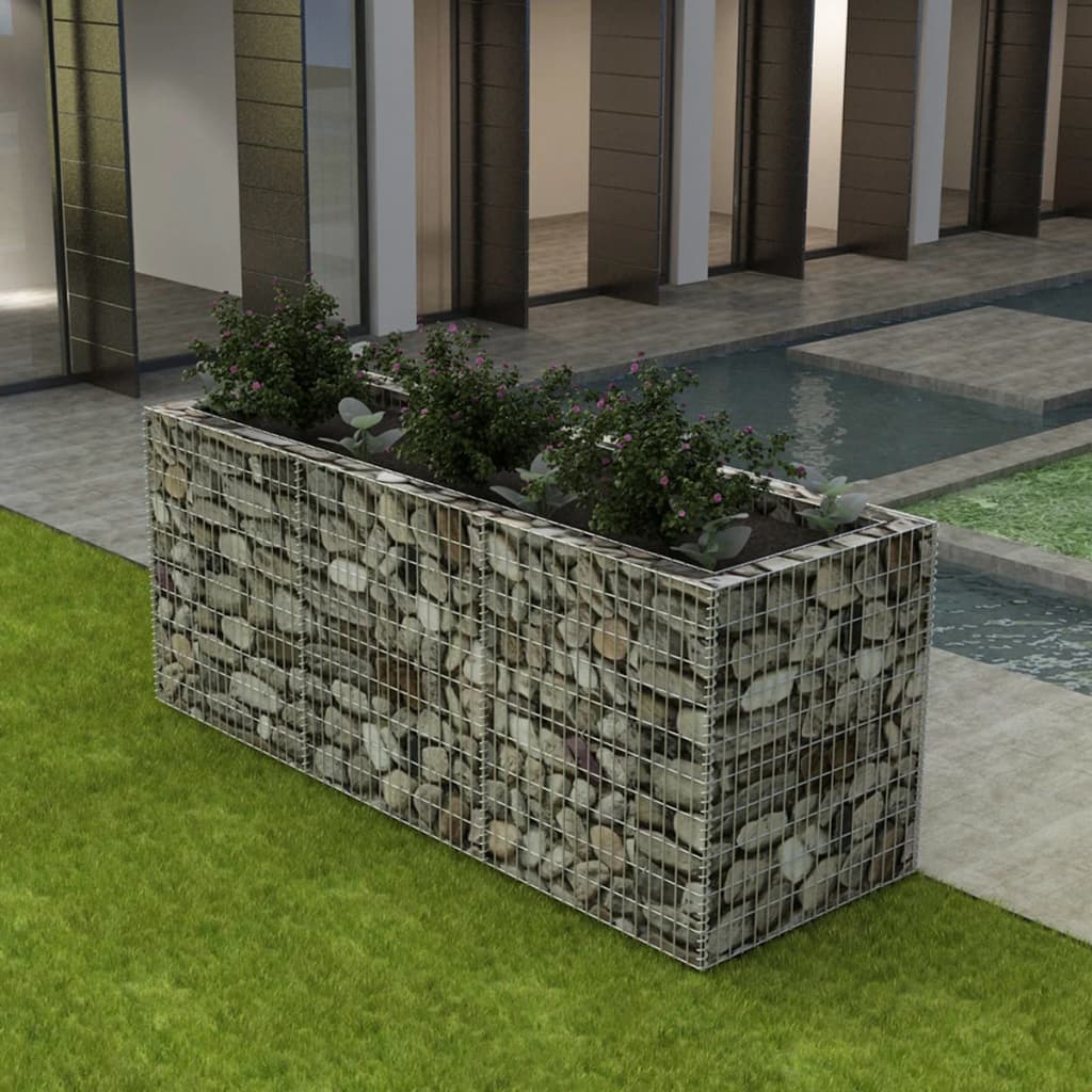 Scatola di pianificazione Gabion Vidaxl Acciaio 270x90x100 cm