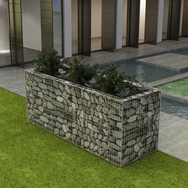 Vidaxl Gabion Planning Box elevada 270x90x100 cm de acero