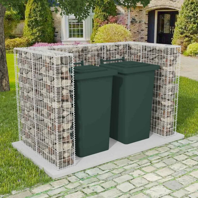 Vidaxl Schanskorf Conversión de contenedor de basura doble 180x100x120 cm de acero