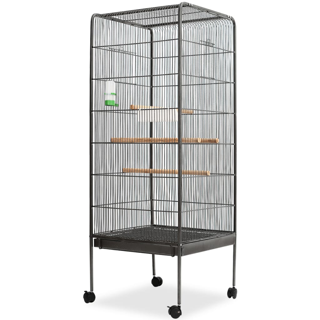 Vidaxl Bird Cage 54x54x146 cm in acciaio nero