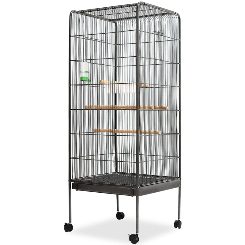 Vidaxl vogelkooi 54x54x146 cm staal zwart