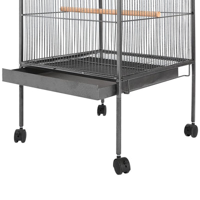 Vidaxl Bird Cage 54x54x146 cm in acciaio nero