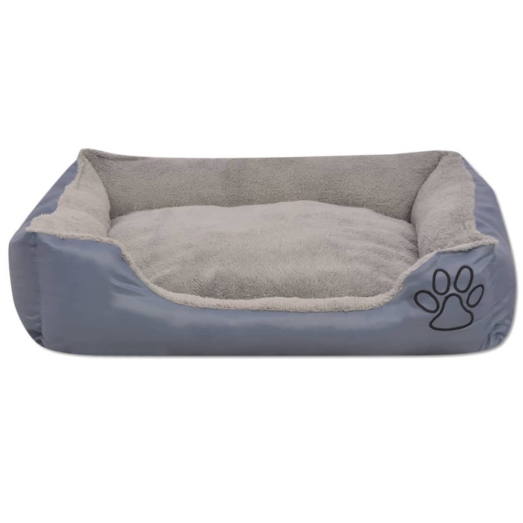 Cama de perros Vidaxl con colchón acolchado l gris