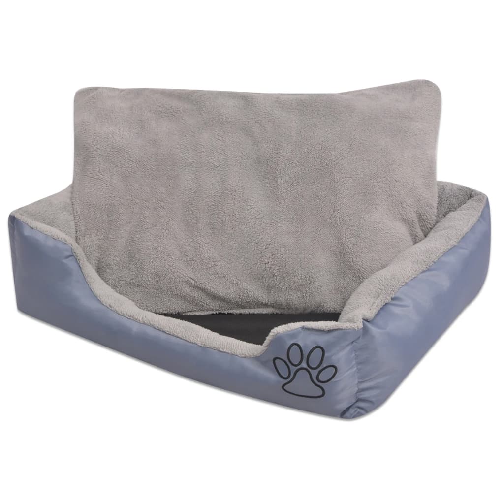 Cama de perros de Vidaxl con colchón acolchado tamaño XL gris