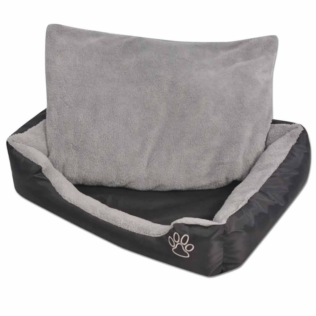 Cama de perros de Vidaxl con almohada acolchada l Negro