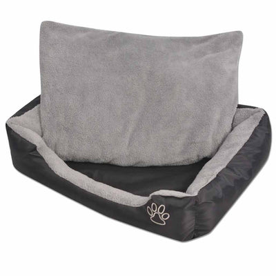 Cama de perros de Vidaxl con almohada acolchada l Negro